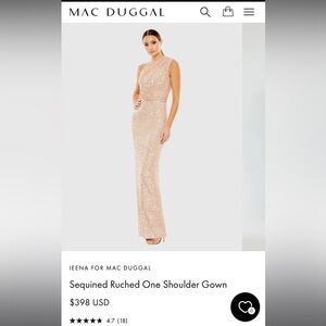 Mac Duggal Rose Gold dress.